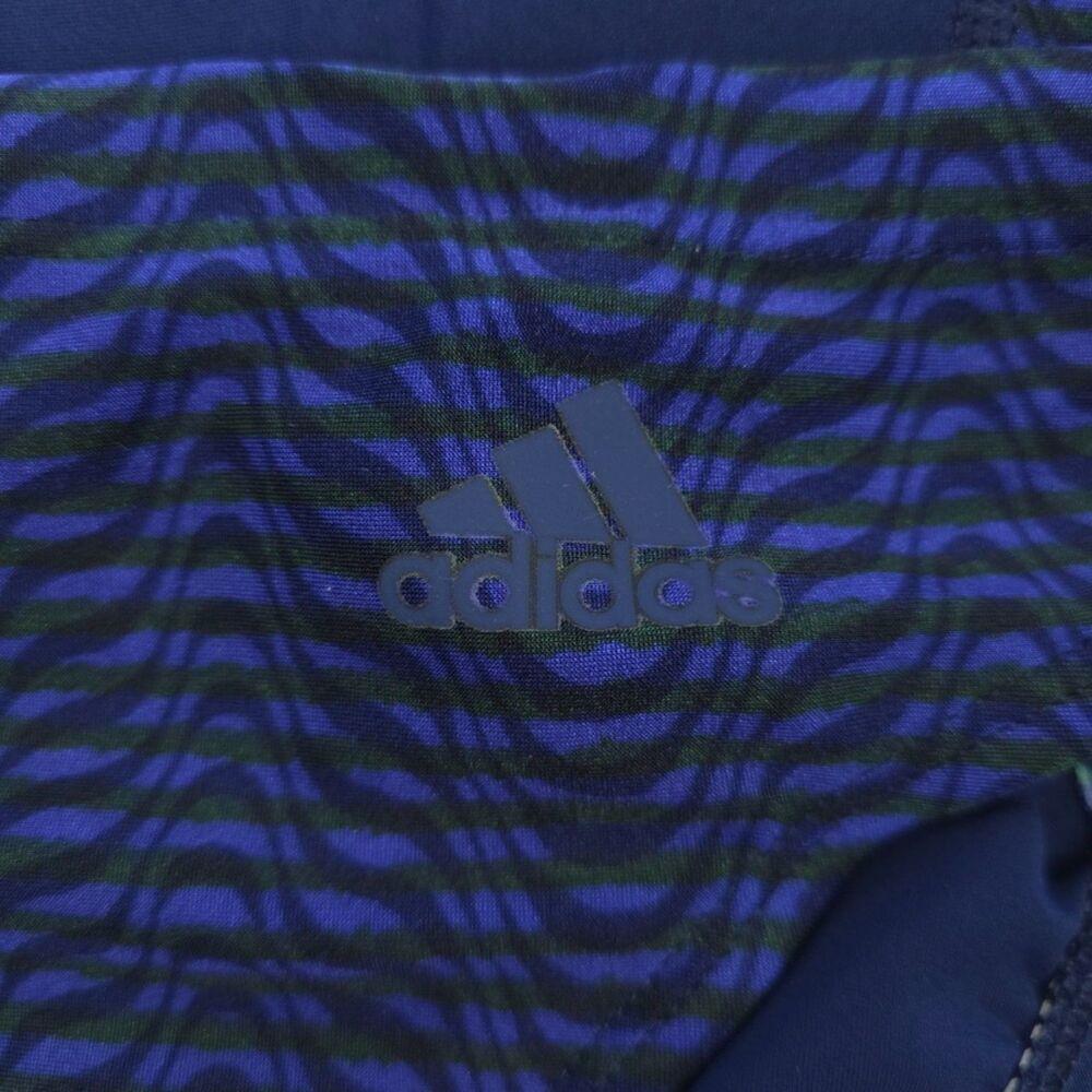 NWT Adidas Classic Swim Briefs Navy Blue Print Athletic Sporty Water Polo Swim - Picture 3 of 9
